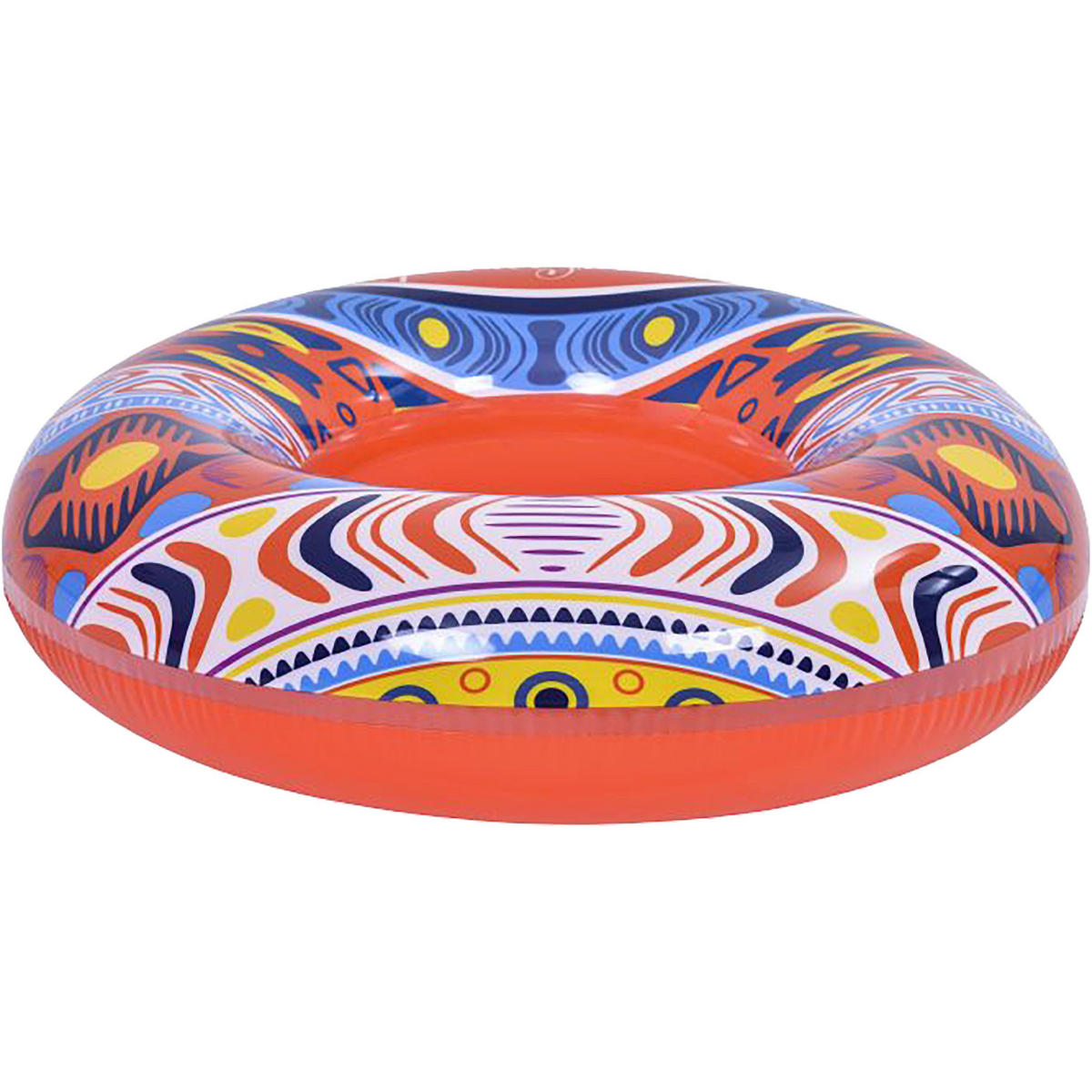 SCHWIMMREIFEN Bohemia Ø90 cm mit Sicherheitsventil und Boho-Design - Multicolor, Kunststoff (90/90cm) - Avenli