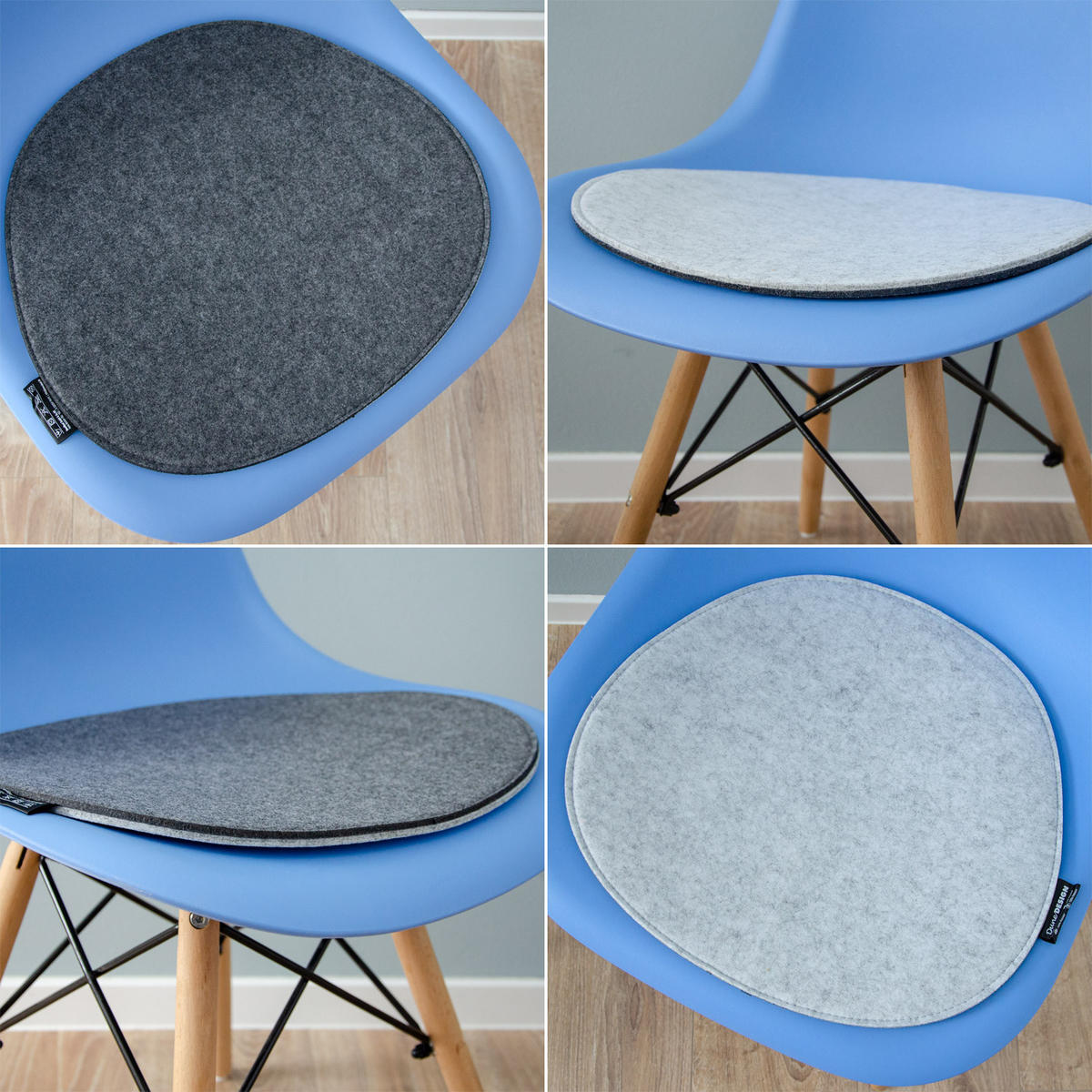 FILZ-SITZKISSEN zum Wenden, 40/37/0,8 cm, Grau - Grau, Kunststoff (40/37/1cm) - Dunedesign
