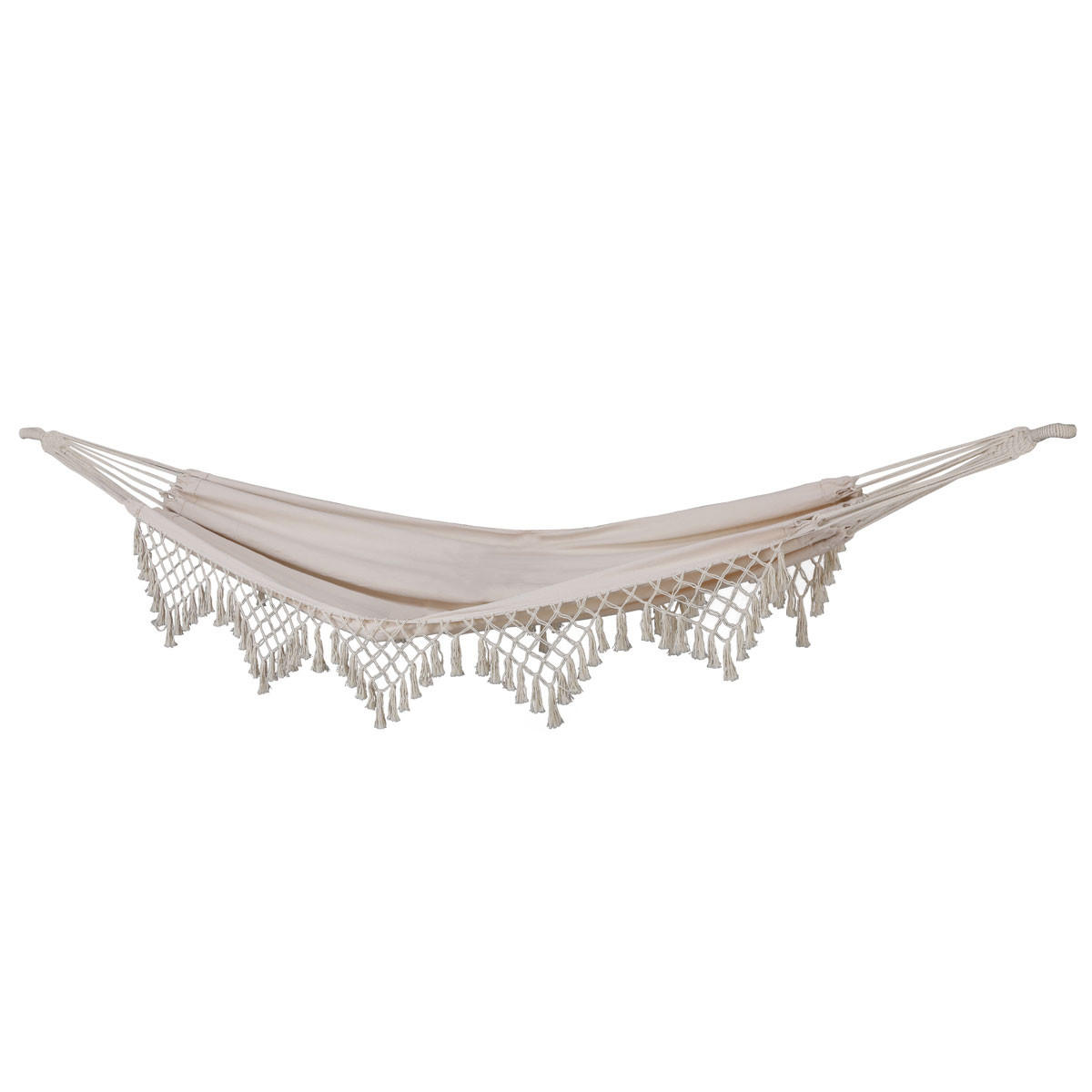 LUXUSHÄNGEMATTE Boho Beige - Beige, Textil (100/200cm) - SVITA