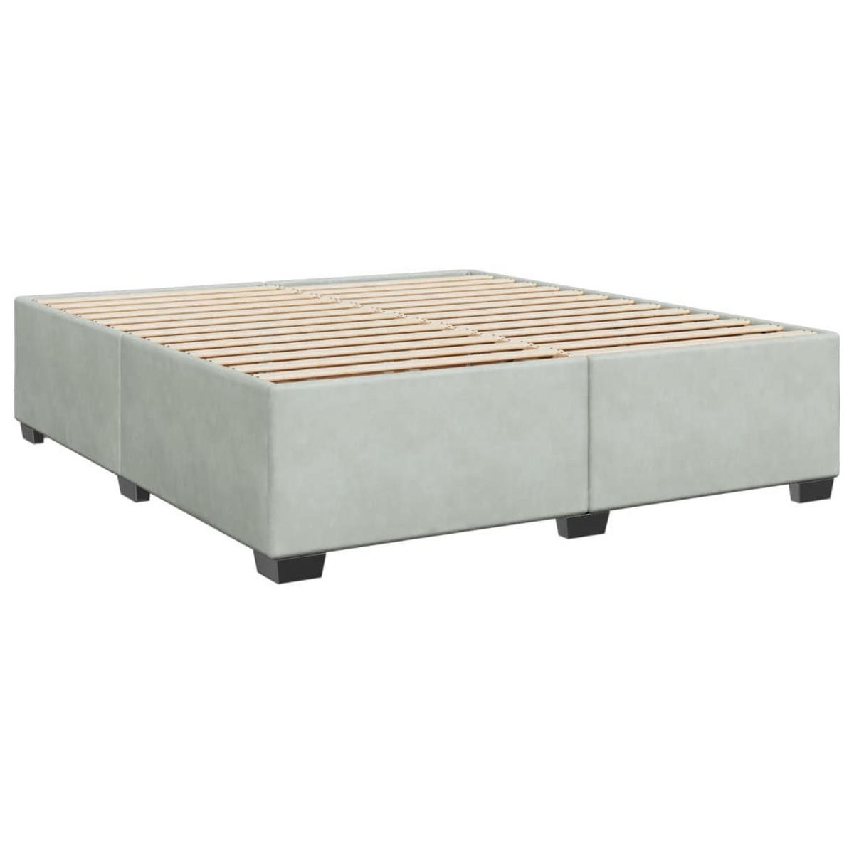 BOXSPRINGBETT 180/200 Cm Grau Samt - Grau, Textil (180/200cm) - vidaXL