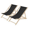 LIEGESTUHL 2er Set Schwarz - Schwarz, Holz (57.5/83/100cm) - ECD-Germany