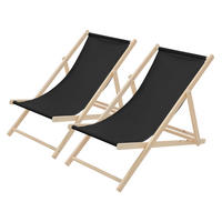 LIEGESTUHL 2er Set Schwarz - Schwarz, Holz (57.5/83/100cm) - ECD-Germany