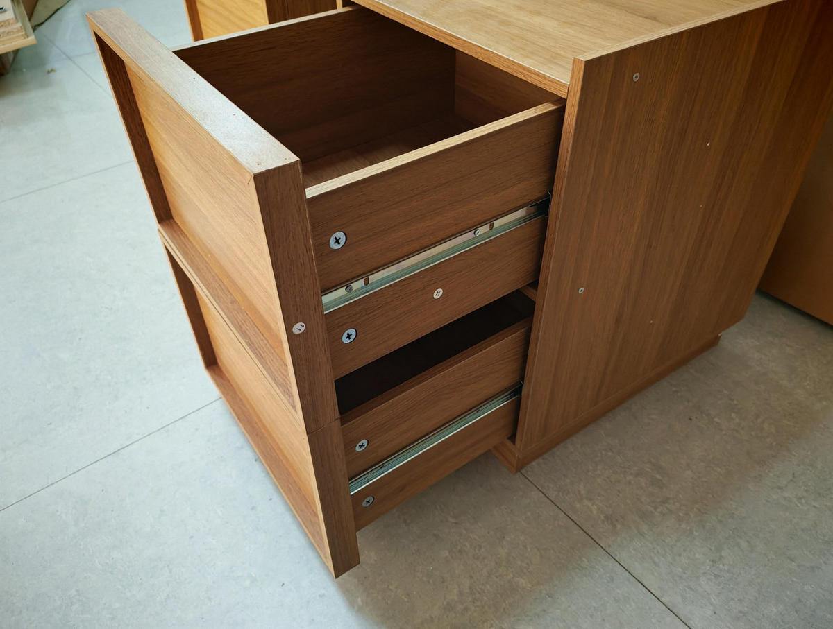 NACHTTISCH 38/55/48 cm Eichefarben aus MDF und Spanplatte mit 2 Schubladen - Braun, Holzwerkstoff (38/50/48cm) - OKMYHOME
