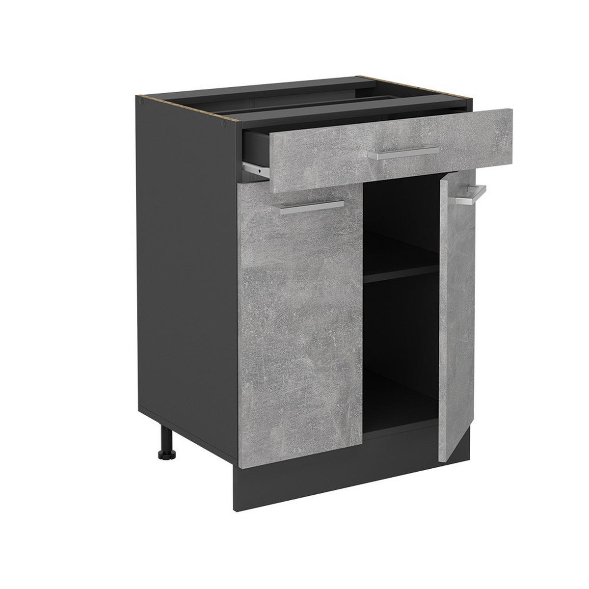 SPODNÍ SKŘÍŇKA KUCHYŇSKÉ LINKY R-Line Beton - šedá/antracitová, kompozitní dřevo (60/81.6/60cm) - Vicco