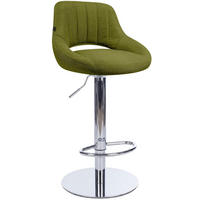 BARHOCKER Stoff Grün - Chromfarben/Grün, Textil/Metall (47/83/48cm) - CLP