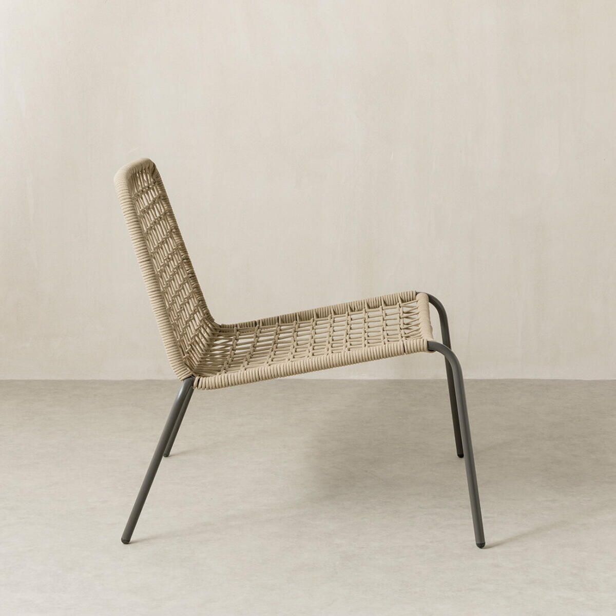 GARTENSTUHL Campbell Natürlich - Schwarz 72.5 cm x 74.5 cm - Braun, Metall (72/74/78cm) - Kenay Home