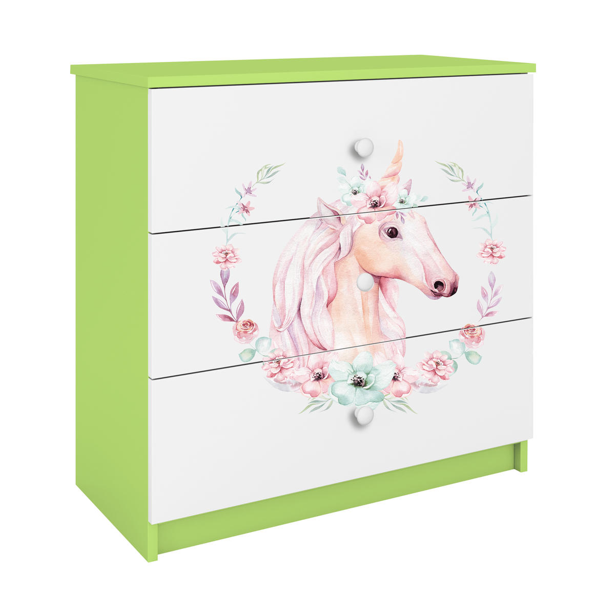 KOMMODE Babydreams Pferd 81/81/41 - Grün, Holzwerkstoff (81/81/41cm) - RAUMHIRSCH FURNITURE