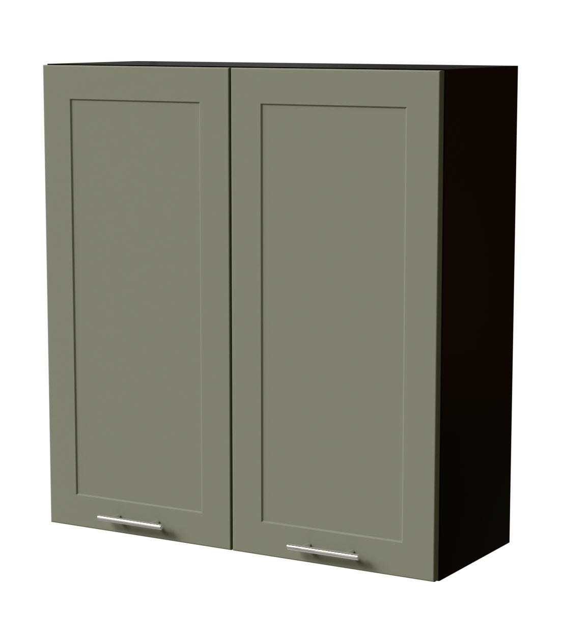 HÄNGESCHRANK Oslo W4/90 Schwarz / Reed Green Matt 90 / 32,5 / 96cm - Schwarz/Grün, Holz/Holzwerkstoff (90/96/32.5cm) - Feldmann-Wohnen