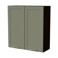 HÄNGESCHRANK Oslo W4/90 Schwarz / Reed Green Matt 90 / 32,5 / 96cm - Schwarz/Grün, Holz/Holzwerkstoff (90/96/32.5cm) - Feldmann-Wohnen