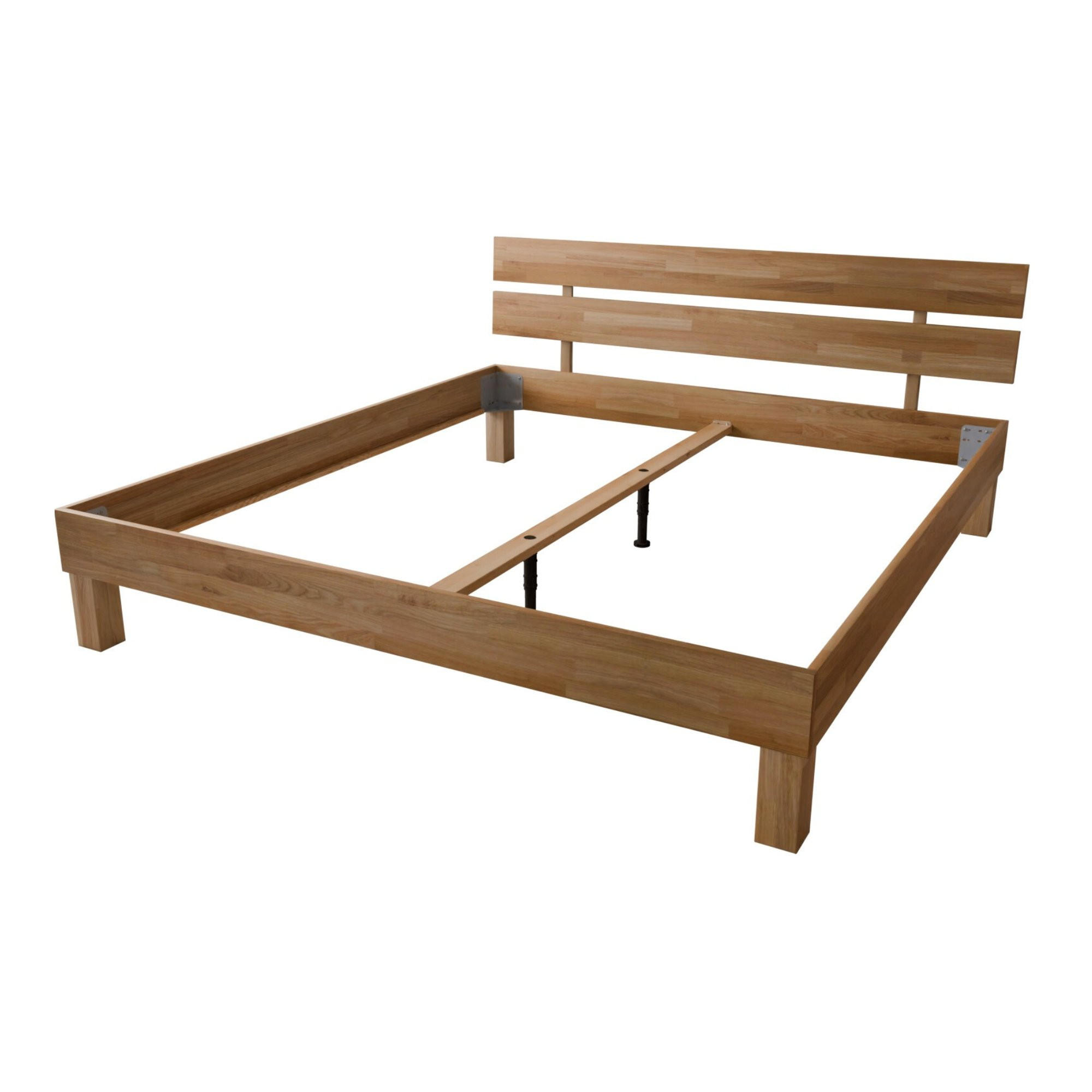 BETT 200/220 cm aus Wildeiche - Braun, Holz (200/220cm) - MeinMassivholz