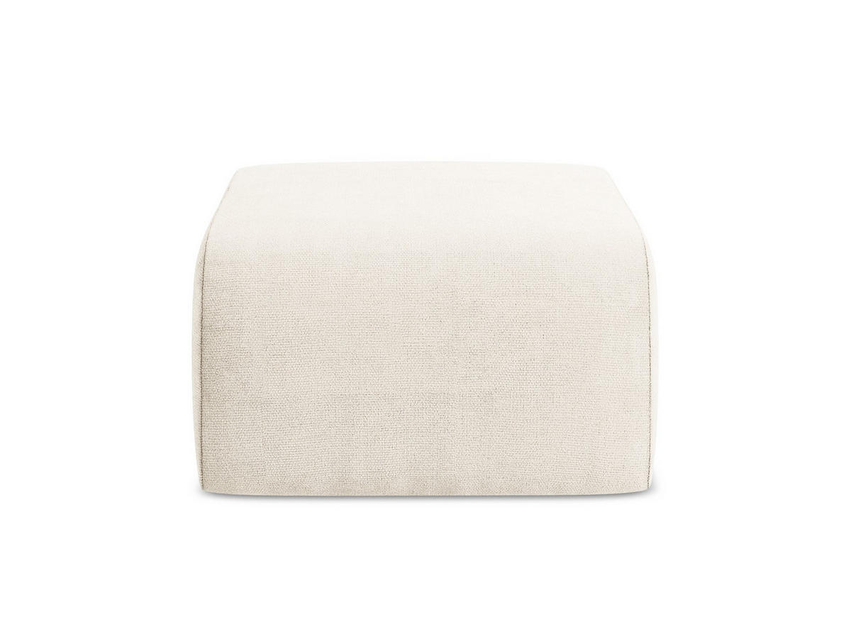 POUF Chenille Stoff Beige - Creme/Schwarz, Holzwerkstoff/Kunststoff (72/42/94cm) - Makamii