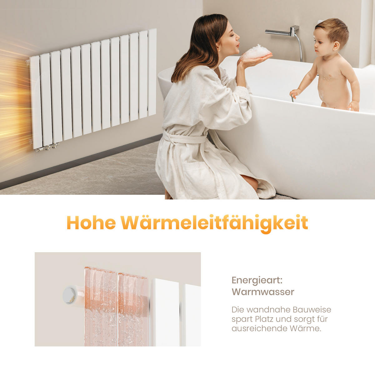 HEIZKÖRPER Flachheizkörper Weiß 63/85/4,9 cm - Weiß, Metall (85/63/4.9cm) - EMKE