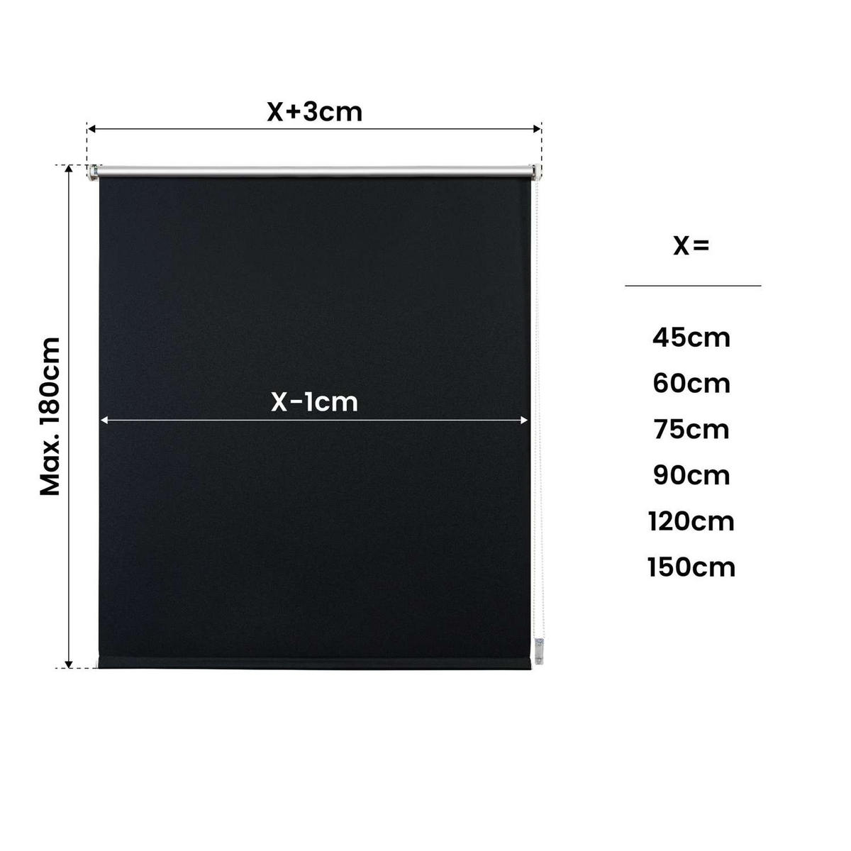 VERDUNKELUNGSROLLO Schwarz, 45 cm x 180 cm 90 cm x 180 cm - Schwarz, Kunststoff (90/180cm) - STORESDECO