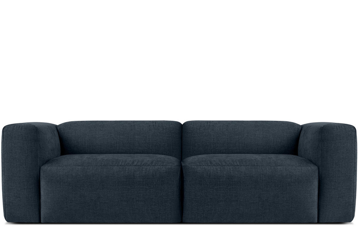 2,5-SITZER-MODULSOFA BUFFO mit extrem weicher und bequemer Sitzfläche, Gewebestoff, dunkelblau - Dunkelblau, Textil (250/73/96cm) - KONSIMO®