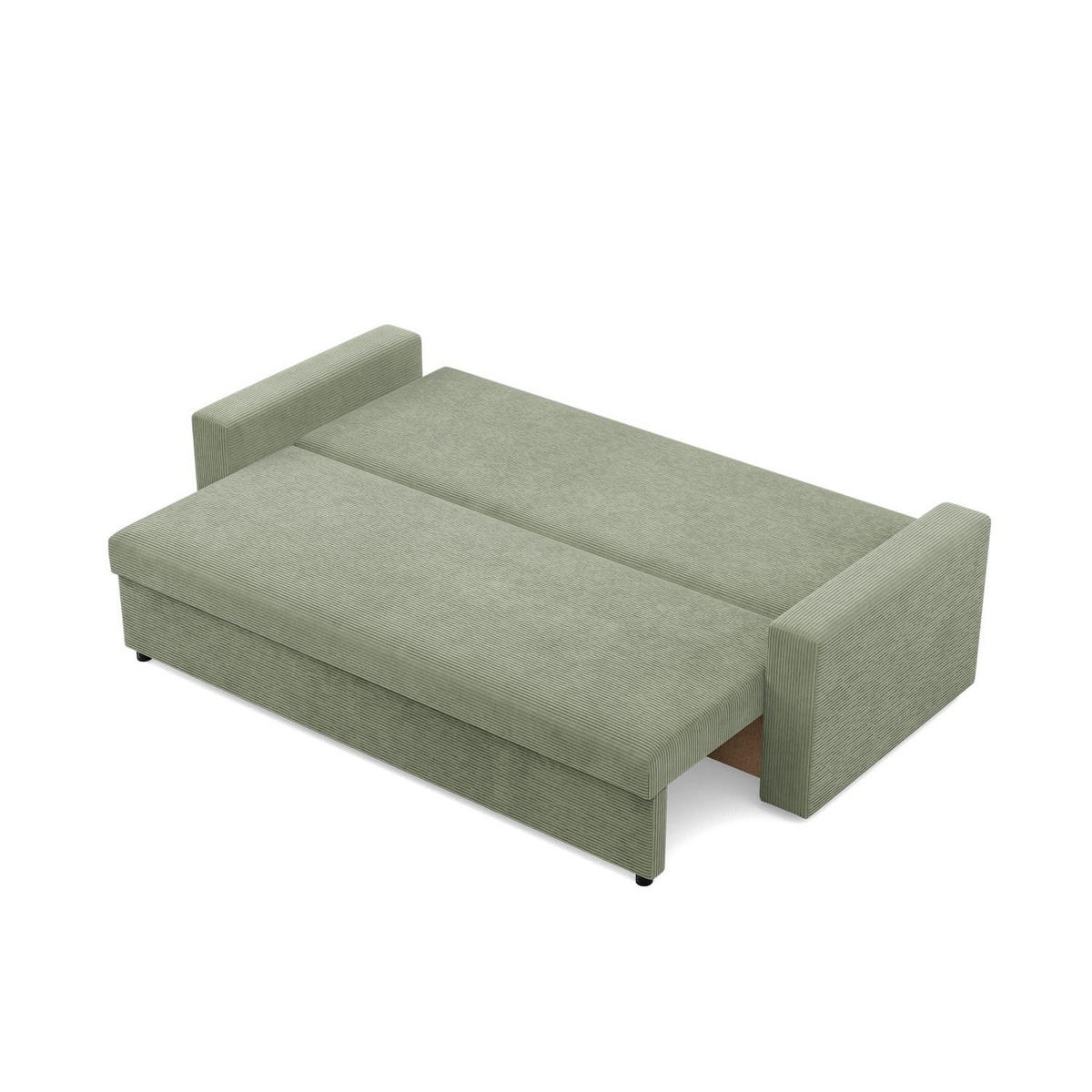 SOFA 3-SITZER MIT SCHLAFFUNKTION NEO, Cord - Grün - Grün, Textil (220/85/92cm) - Mebligo