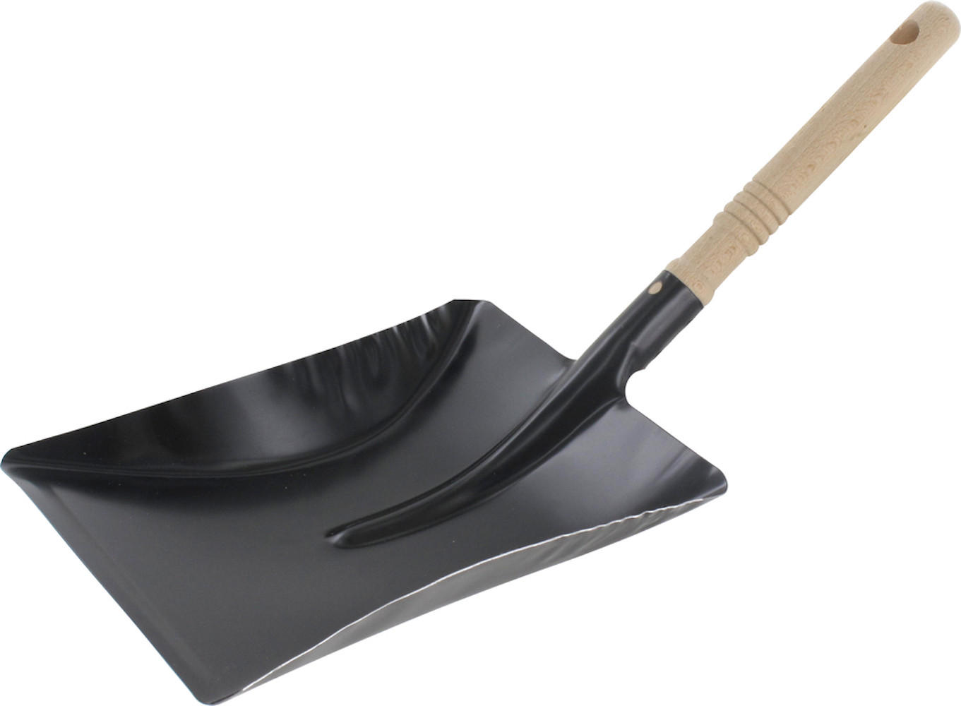 KEHRBLECH, Kehrschaufel mit Holzgriff 44x22cm - Schwarz, Metall (22/20/45cm) - TRIZERATOP