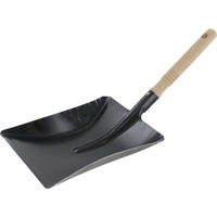 KEHRBLECH, Kehrschaufel mit Holzgriff 44x22cm - Schwarz, Metall (22/20/45cm) - TRIZERATOP