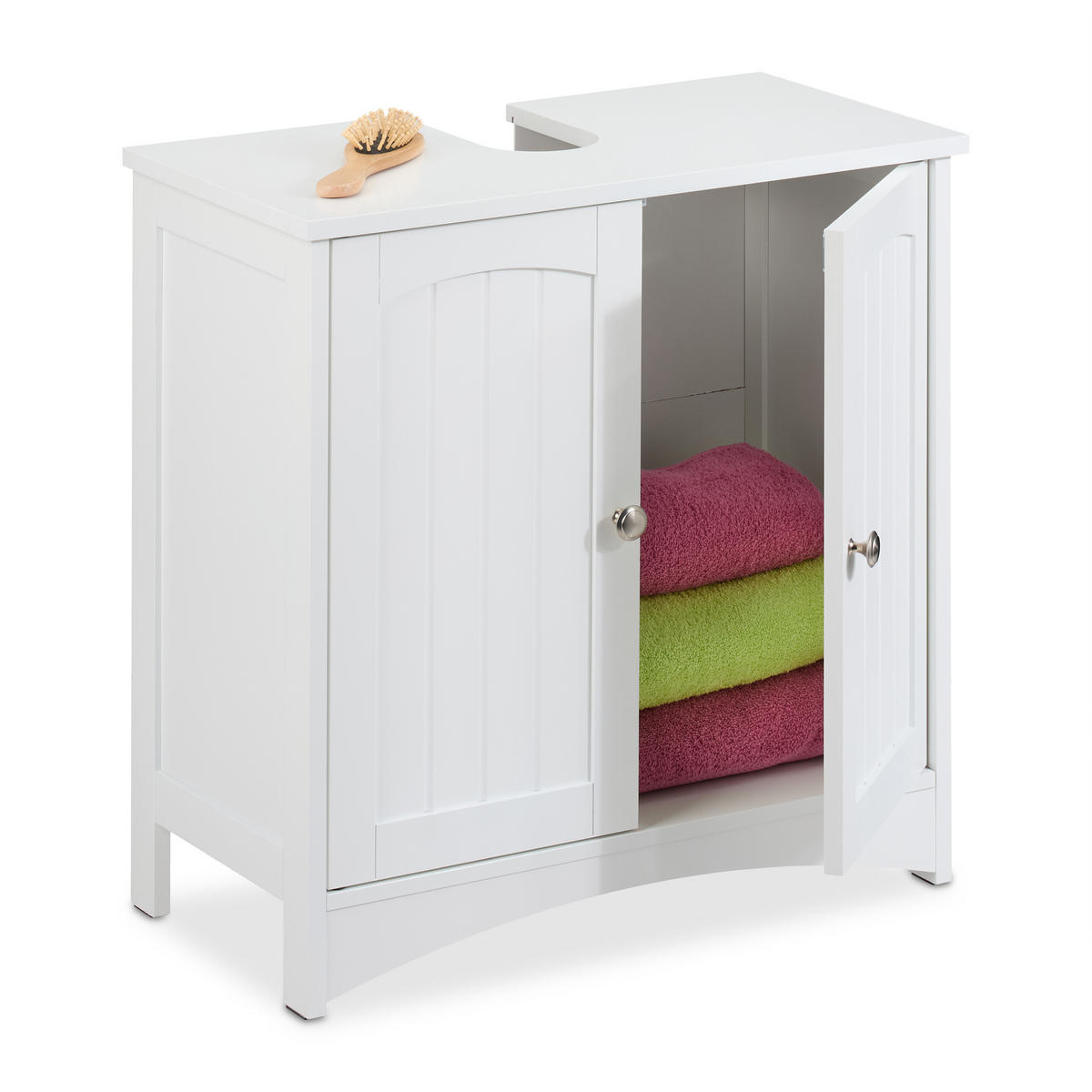 WASCHBECKENUNTERSCHRANK - Weiß, Holzwerkstoff (60/60/31cm) - Relaxdays