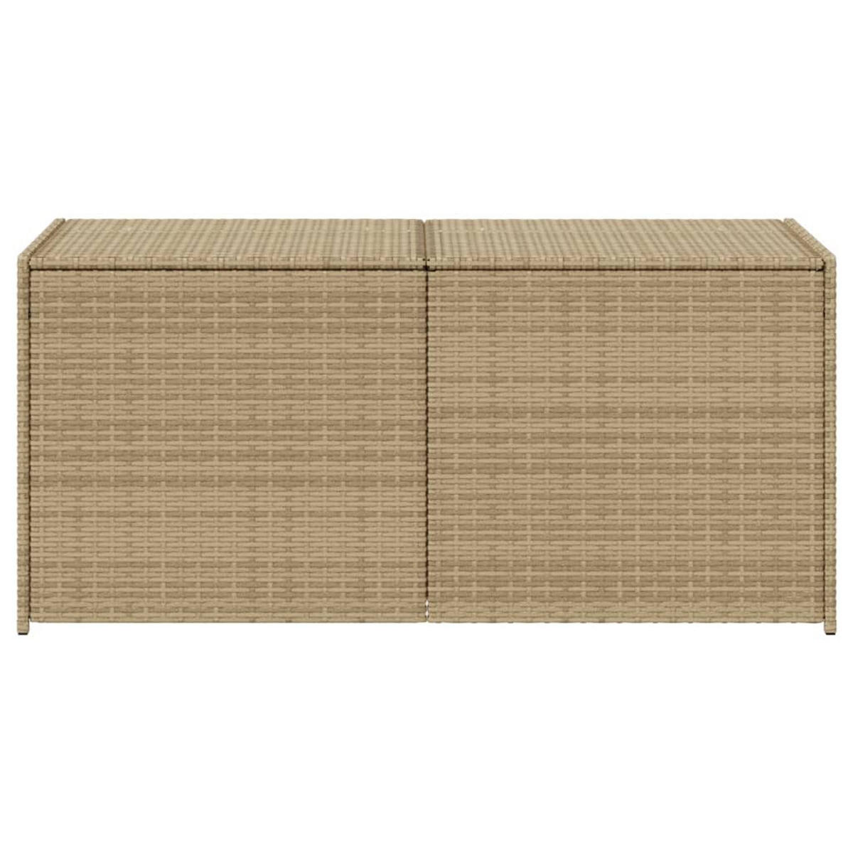 GARTENTRUHE Beige 283L Poly Rattan - Beige, Kunststoff (120/102/50cm) - furnicato