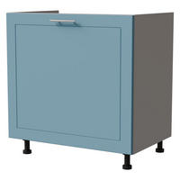 SPÜLENUNTERSCHRANK Bari D1Z/80 Grau / RAL 5024 pastellblau 80 / 50 / 82cm Blum Teilauszug - Blau/Grau, Holz/Holzwerkstoff (80/82/50cm) - Feldmann-Wohnen