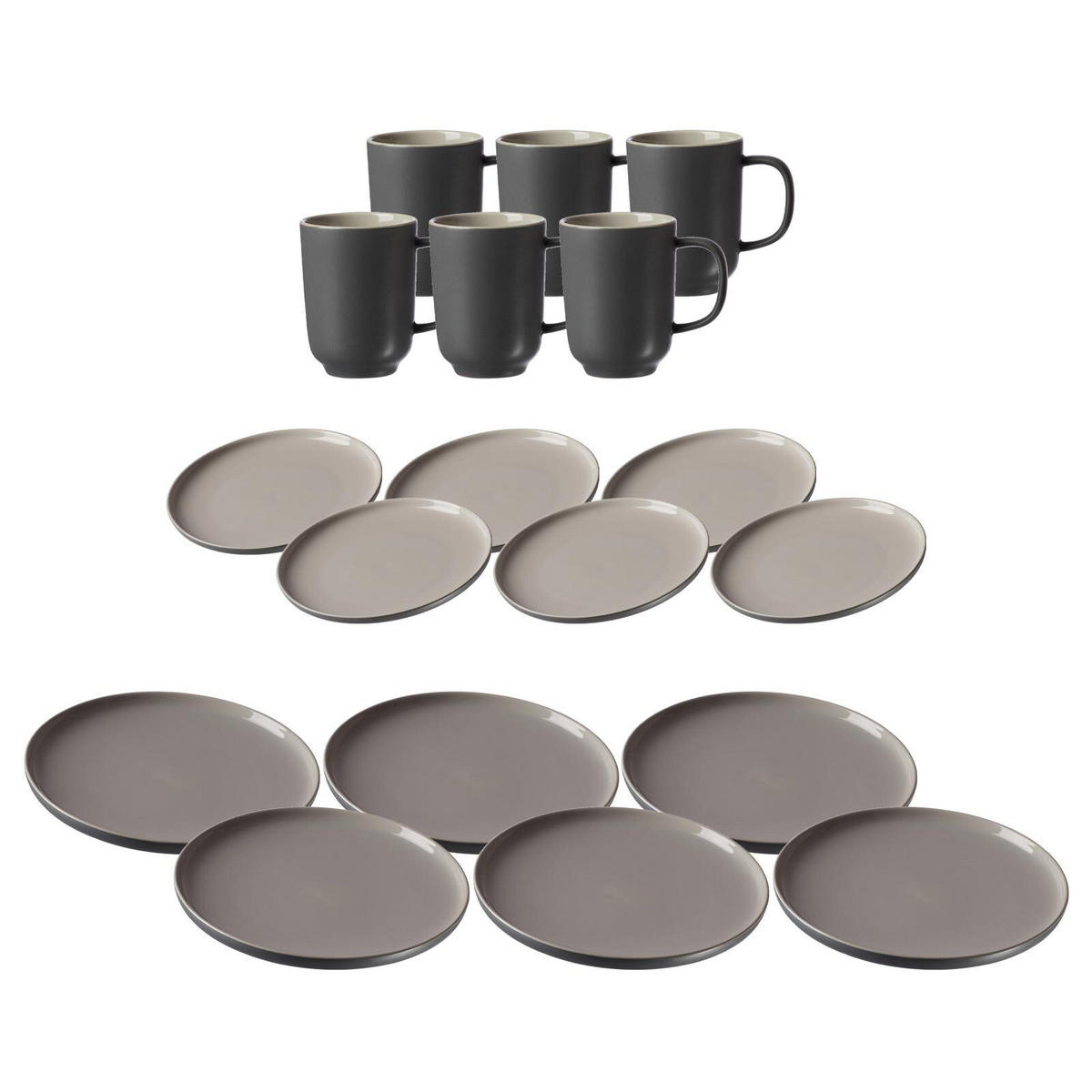 TAFELSERVICE Jasper grau 18er Set - Grau, Keramik (1/1/1cm) - Ritzenhoff Breker
