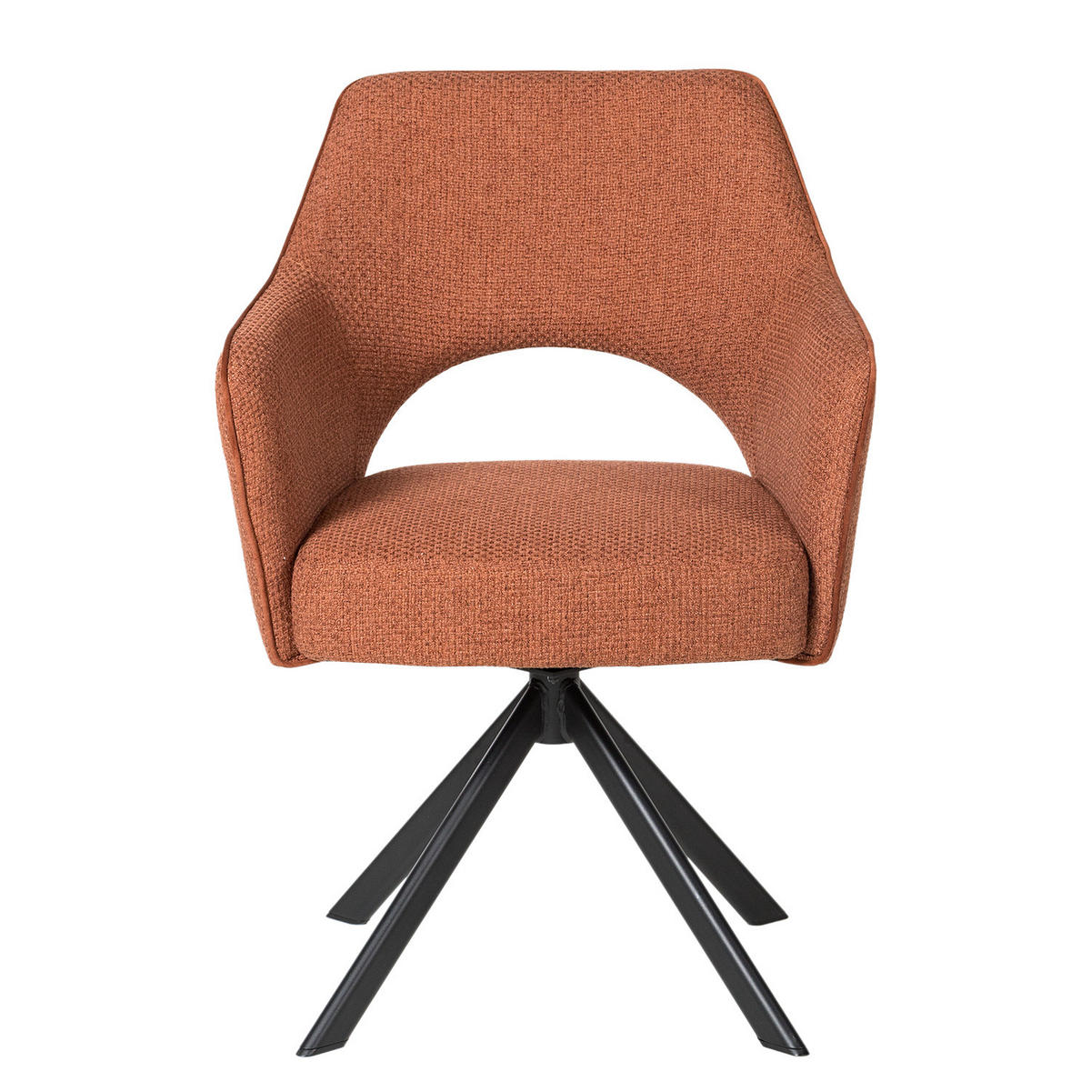 DREHBARER ARMLEHNENSTUHL - Rostfarben, Textil/Metall (64/85/61cm) - home24