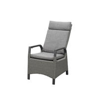 GARTENSESSEL Canberra 2er-Set Anthrazit Aluminium verstellbare Lehne - Grau, Naturmaterialien (57/112/67cm) - Green Spirit