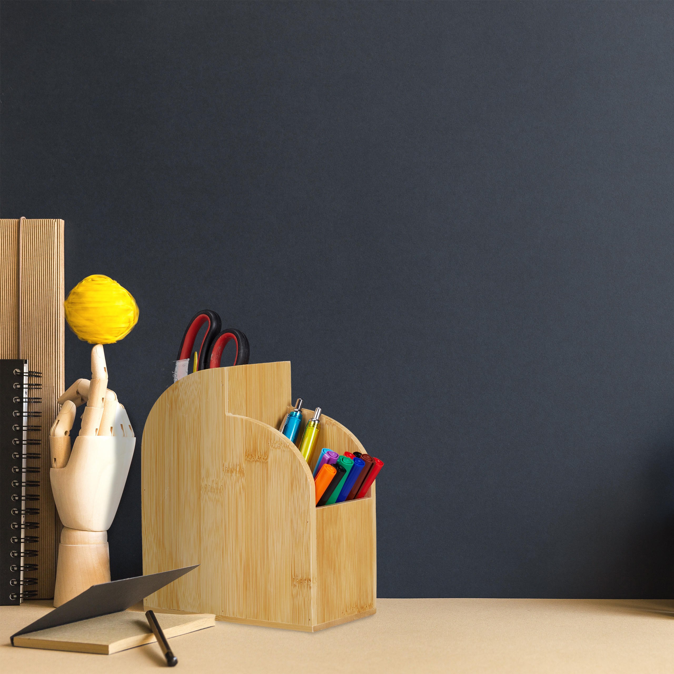 STIFTEHALTER - Hellbraun, Holz/Holzwerkstoff (9/17/20cm) - Relaxdays