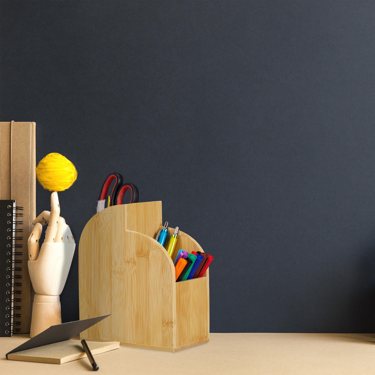 STIFTEHALTER - Hellbraun, Holz/Holzwerkstoff (9/17/20cm) - Relaxdays