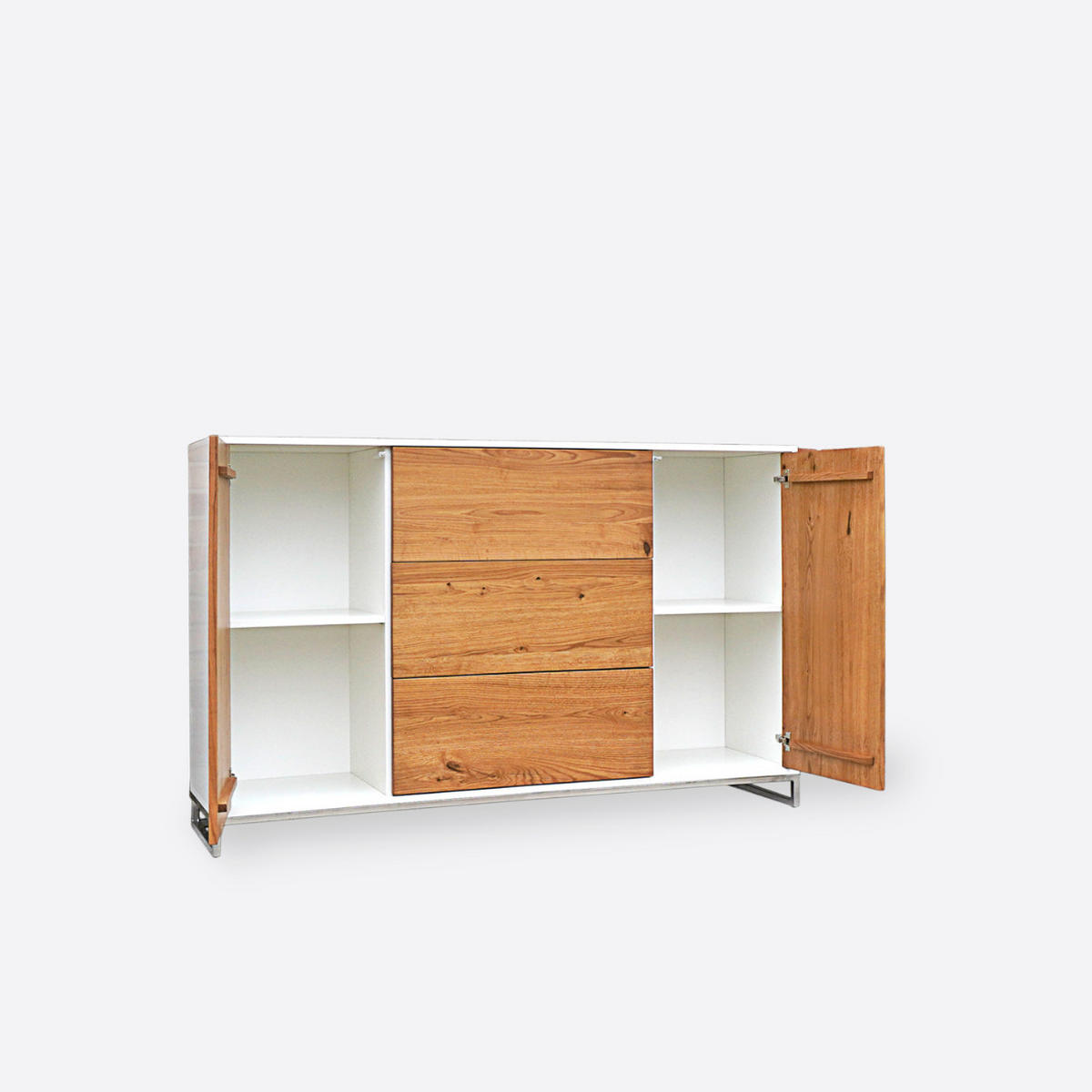 KOMMODE aus Eiche im Industriestil ADEO IV - Eichefarben, Holz (130/80/40cm) - Rawood Furniture