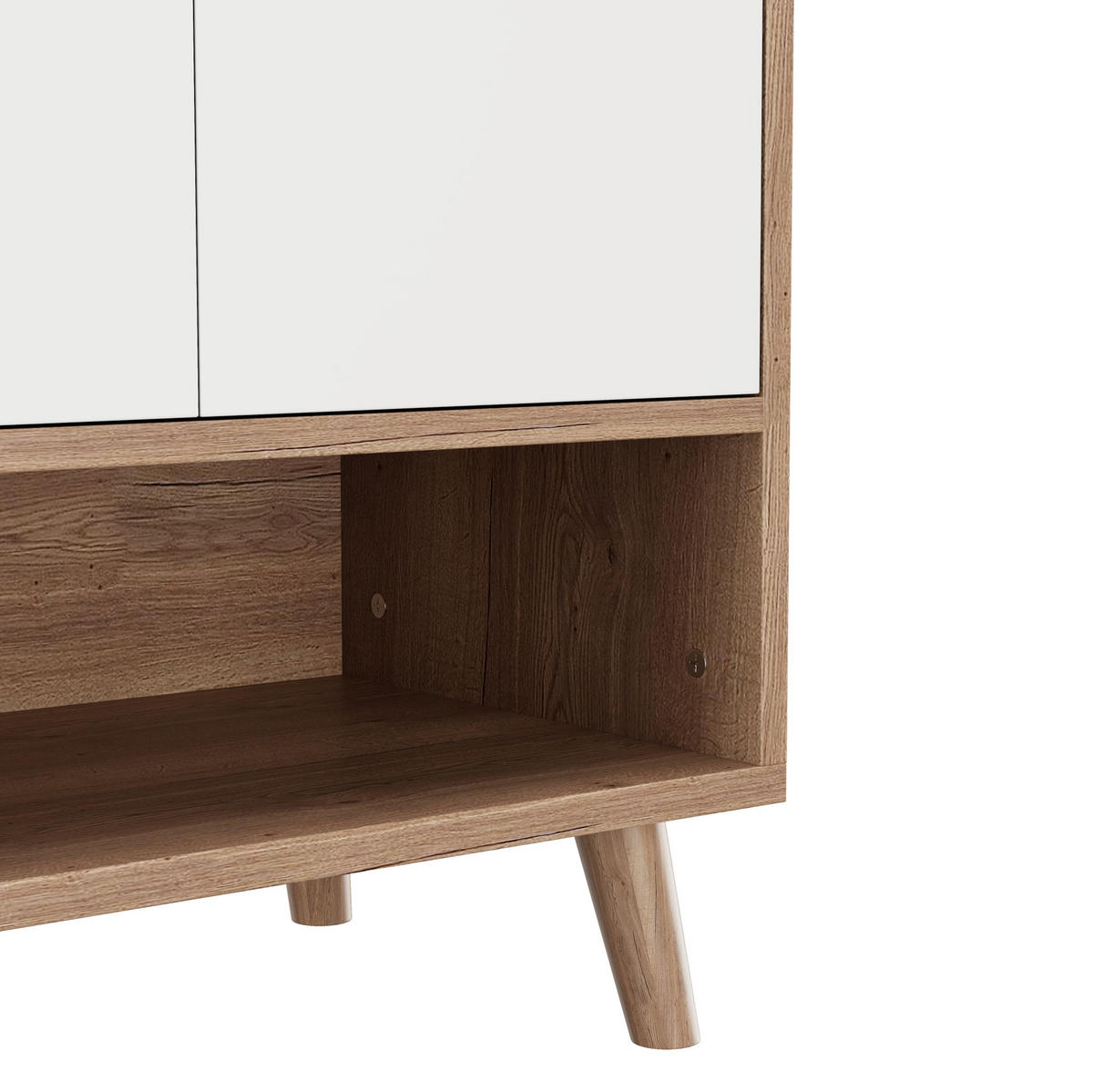 SCHUHSCHRANK aus Spanplatte 120x35x99cm in Natur mit 4 Türen & Schublade - Naturfarben, Holzwerkstoff (120/99/35cm) - Modfu