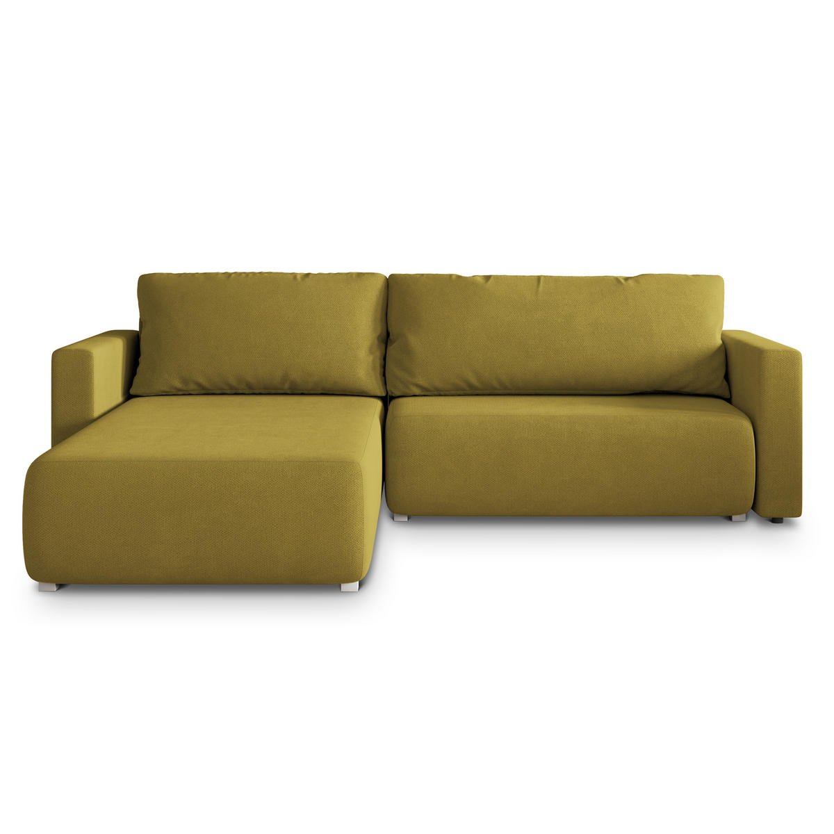 ROHOVÁ SEDAČKA TURIN žlutá - šedá/žlutá, dřevo/textil (265/183cm) - MASSENO