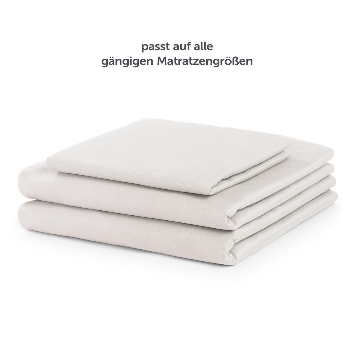 BETTLAKEN 3er Set - Spannbettlaken 90x190x30cm 1X Kissenbezug 50x80cm - Moonlight Grey - Hellgrau, Textil (90/190cm)