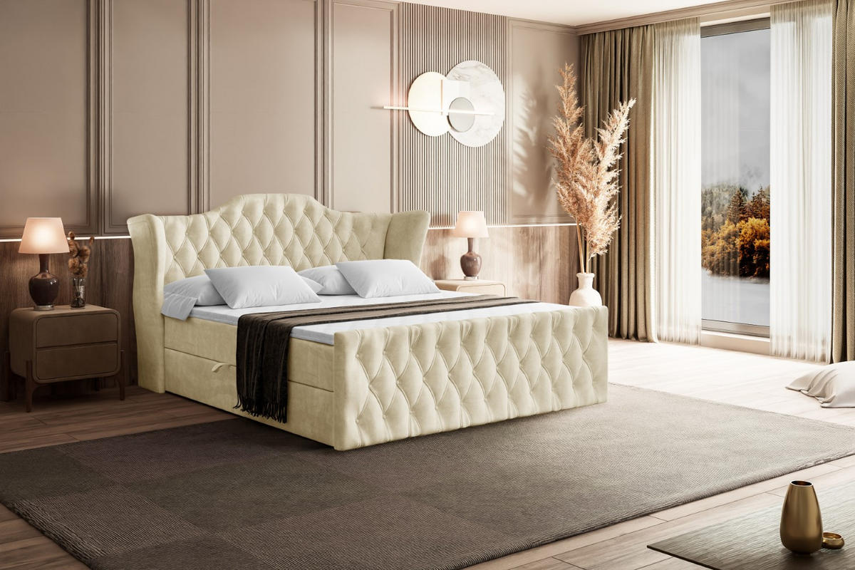 BOXBETT VILA-Z - 140x200 cm - H4 - Beige - Beige, Holzwerkstoff (140/200cm) - ALTDECOR