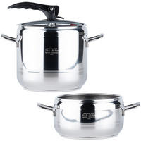SCHNELLKOCHTOPF-SET Profi 2-teilig silber - Silberfarben, Metall (7L) - Orion 