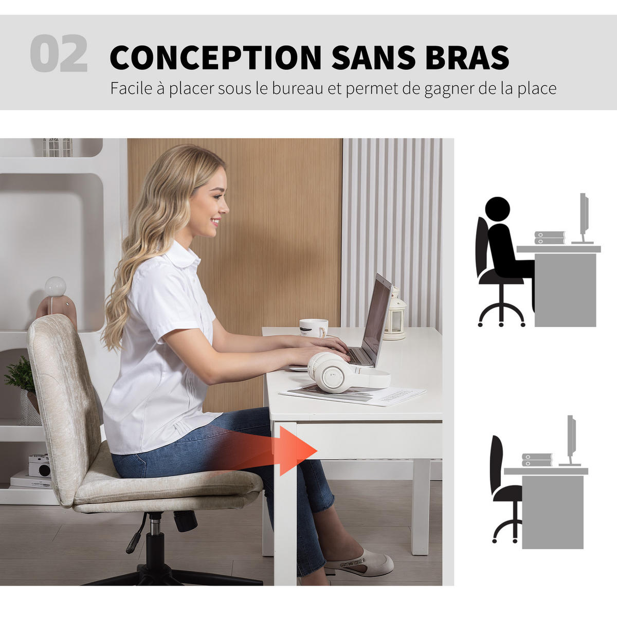 DREHSTUHL DE-11812 ohne Armlehnen mit Chenille-Bezug Beige - Beige, Metall (62/93/67cm) - ComfortXL