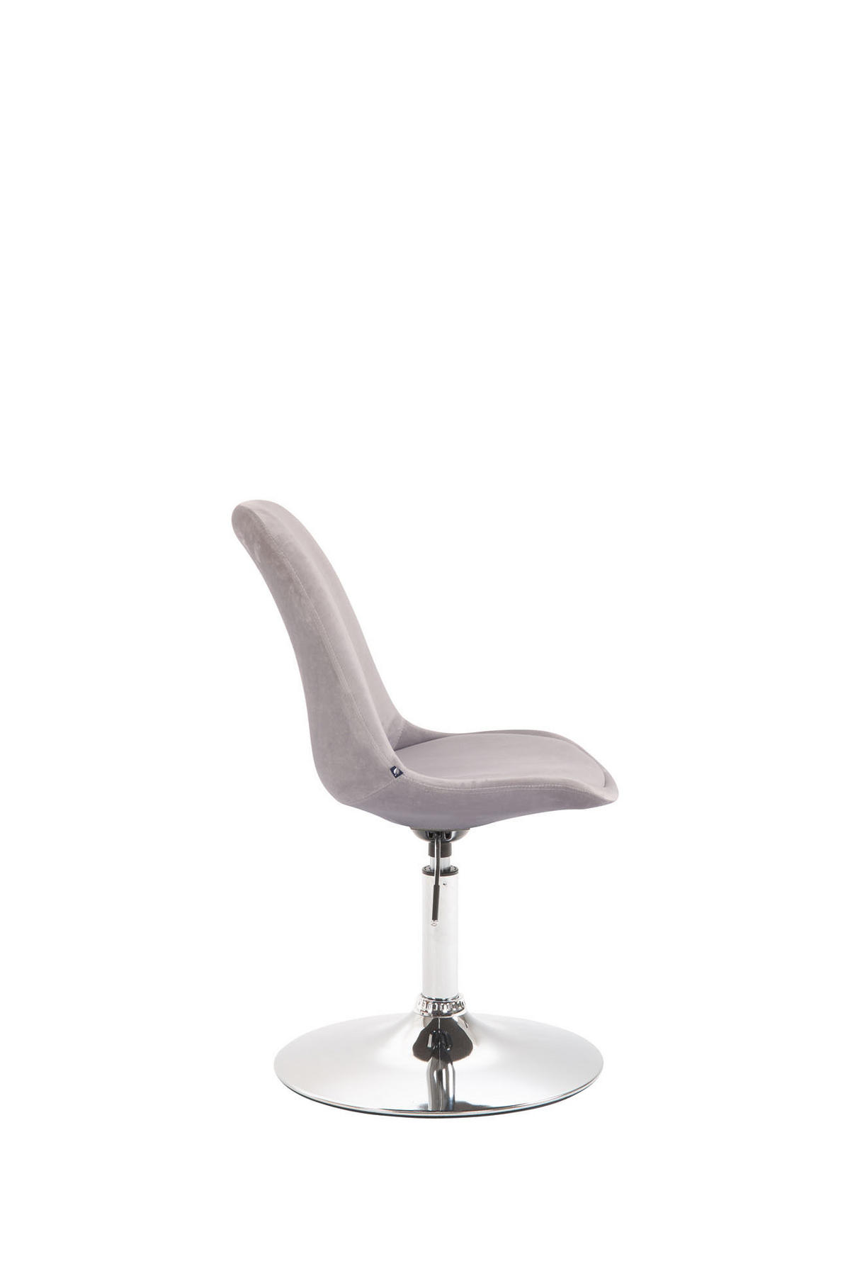 ESSZIMMERSTUHL Samt grau - Chromfarben/Grau, Textil/Metall (48/76/57cm) - CLP
