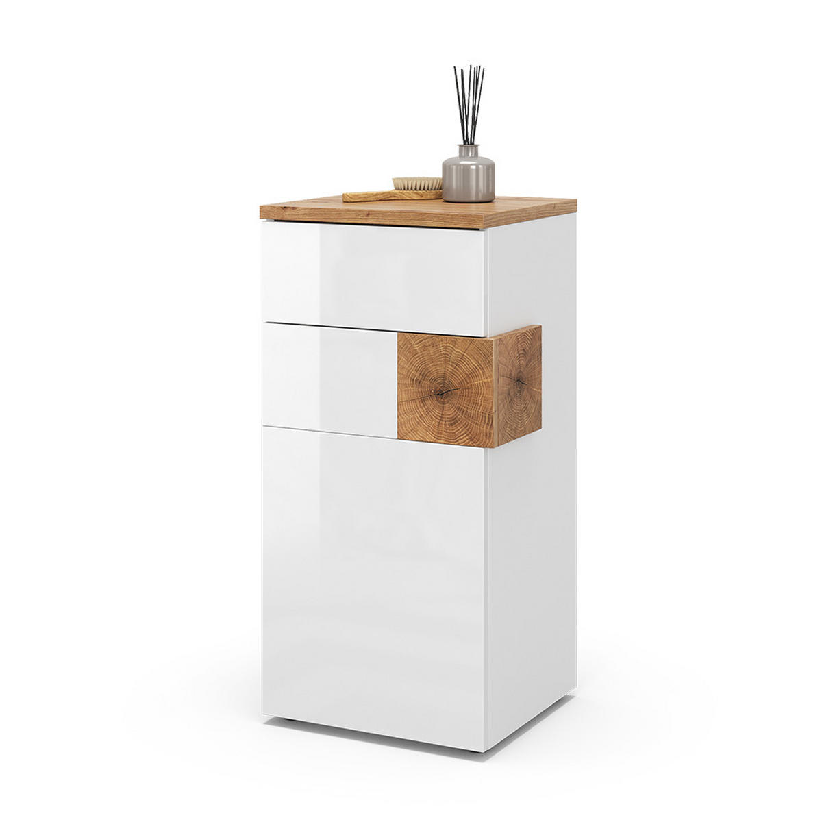 Weiß Hochglanz, Holzwerkstoff (40/84/37cm) - Vicco