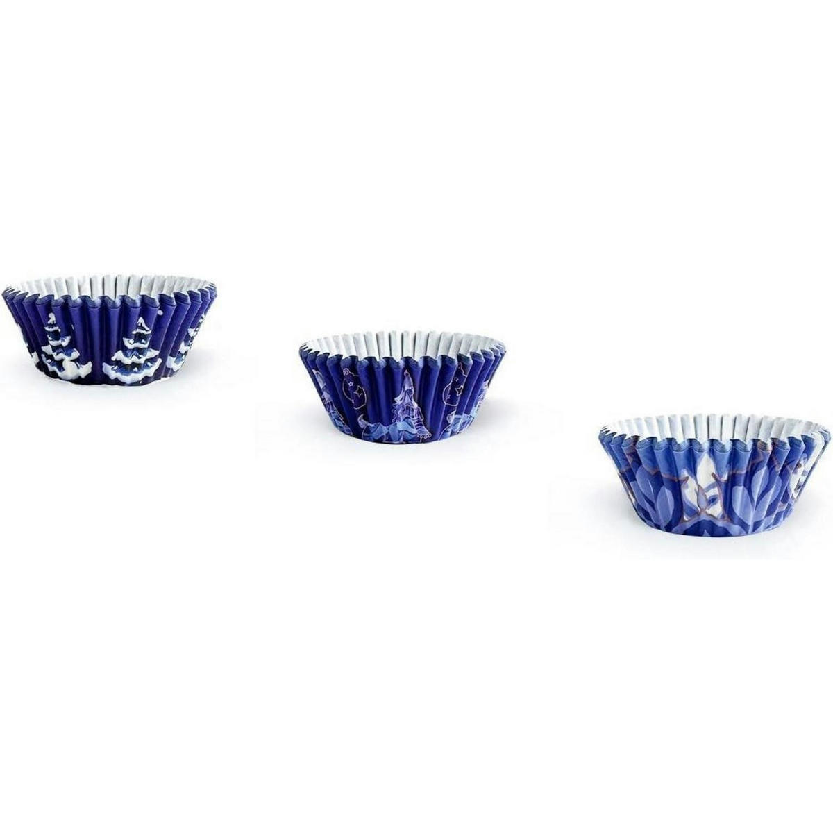 MUFFINFÖRMCHEN 300 Stück Set Weihnachtsmotiv Blau - Multicolor, Papier (317/210/317cm)