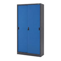 SCHIEBETÜRENSCHRANK KUBA 185x90x40 cm - Blau/Anthrazit, Metall (90/185/40cm) - Jan Nowak