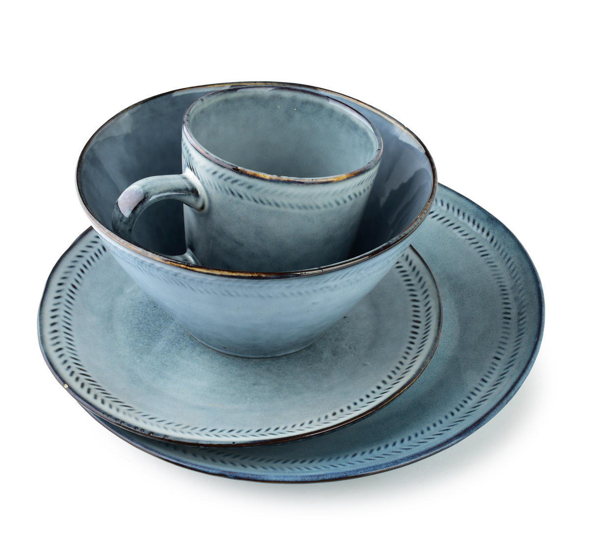SCHALE Basic Nature Blau 18x18x9,5 cm Keramik - Blau, Keramik (18/18/9.5cm) - Mondex