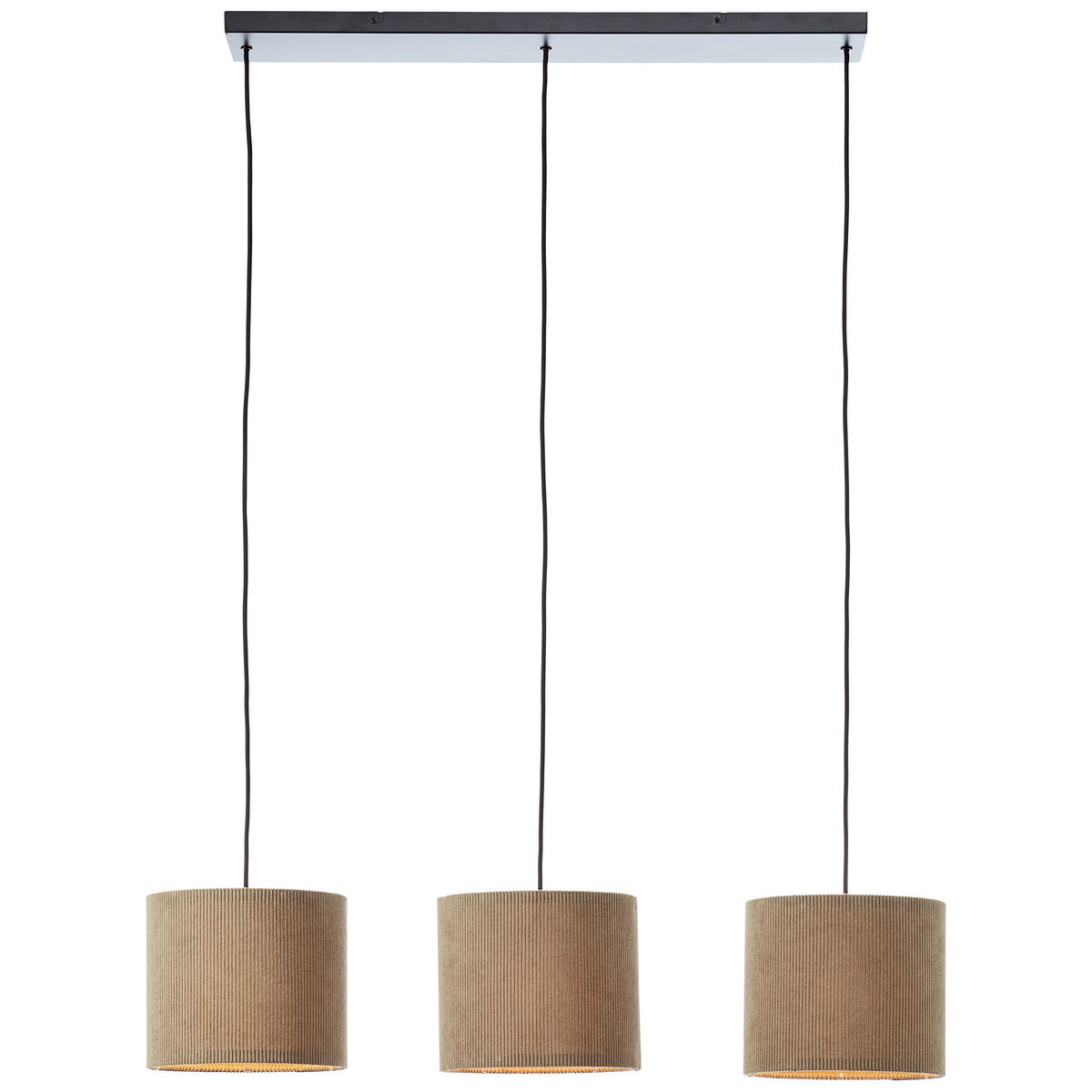 PENDELLEUCHTE Cord-Lampenschirm 60100/22 - Grau, Metall (23/94/150cm) - Brilliant