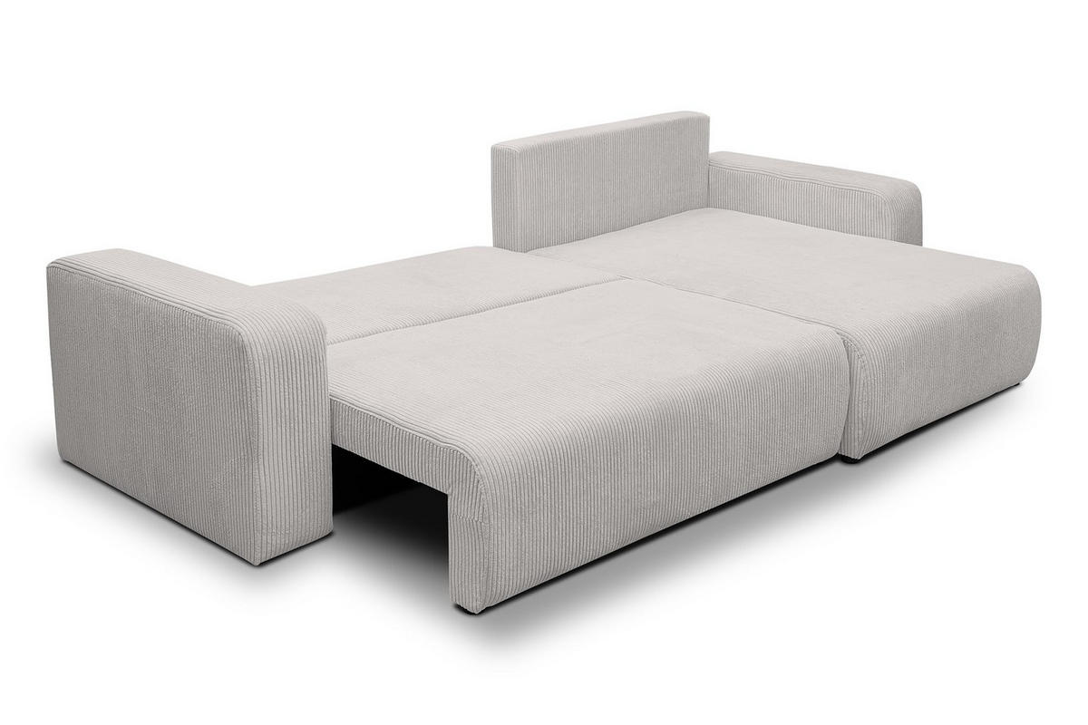 ECKSOFA Luna XL mit Schlaffunktion und Bettkasten Cord-Stoff (Beige) - Beige, Textil (274/142cm) - VENASI MÖBEL