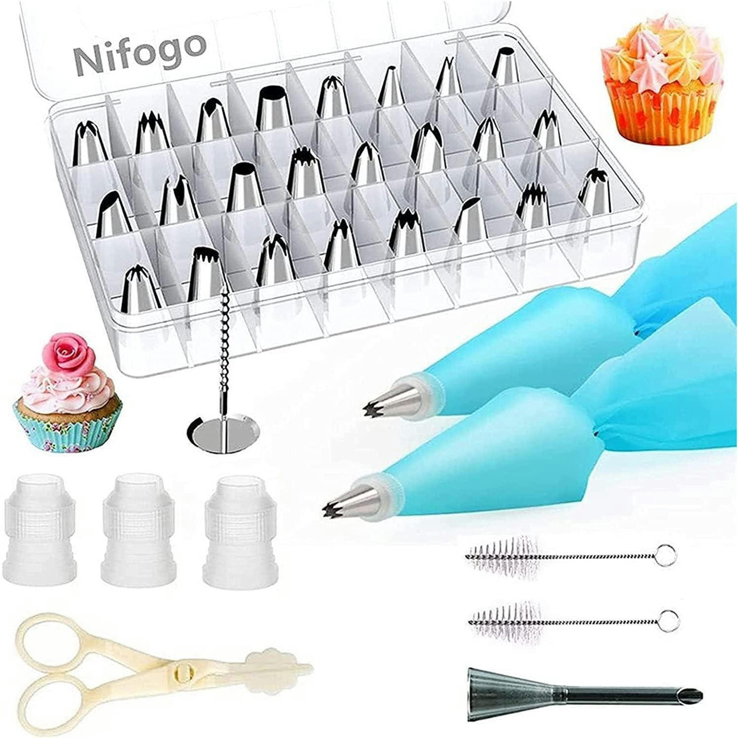 SPRITZBEUTEL Set 34-teilig Edelstahl Torten Zubehör - Multicolor, Metall (16/4/21cm)