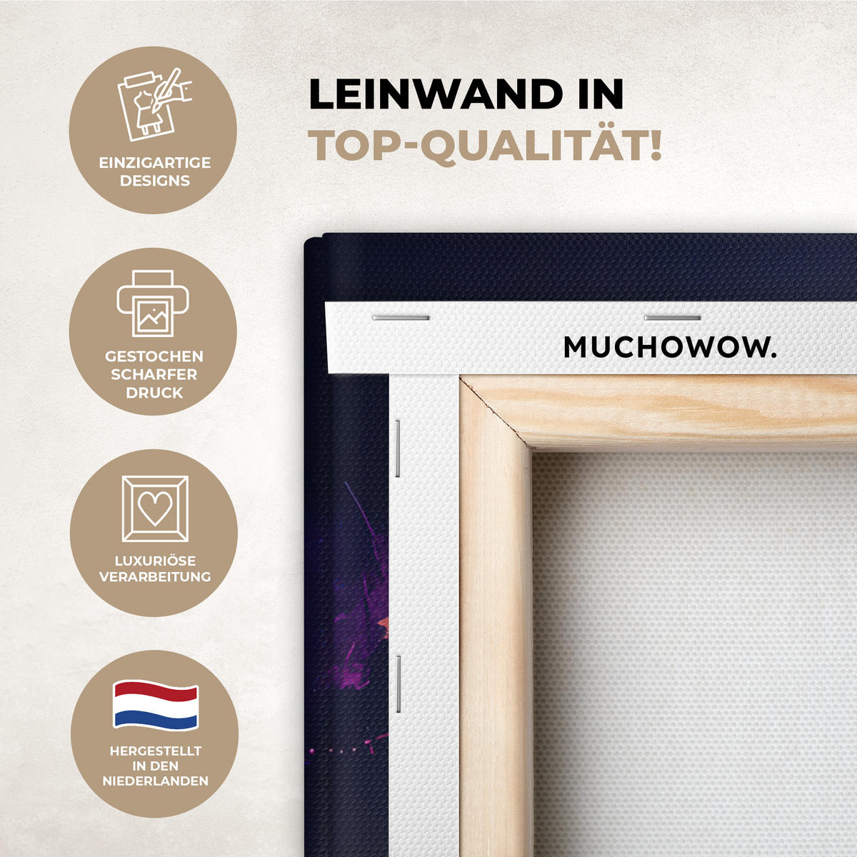 LEINWANDBILD Weltkarte - Bunt - Graffiti Wandbilder 80x60 cm - Multicolor, Textil (80/60cm) - MuchoWow