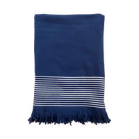 HAMAMTUCH mit Frotteefutter Paski Navy 90x170 300g/m² - Blau, Textil (90/170cm) - LE COMPTOIR DE LA PLAGE