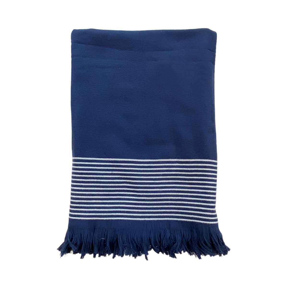 HAMAMTUCH mit Frotteefutter Paski Navy 90x170 300g/m² - Blau, Textil (90/170cm) - LE COMPTOIR DE LA PLAGE