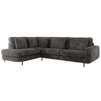 ROHOVÁ SEDAČKA CALENO L - Šedá Manšestr - Pravá Strana - šedá/černá, kov/textil (317/225cm) - MKS