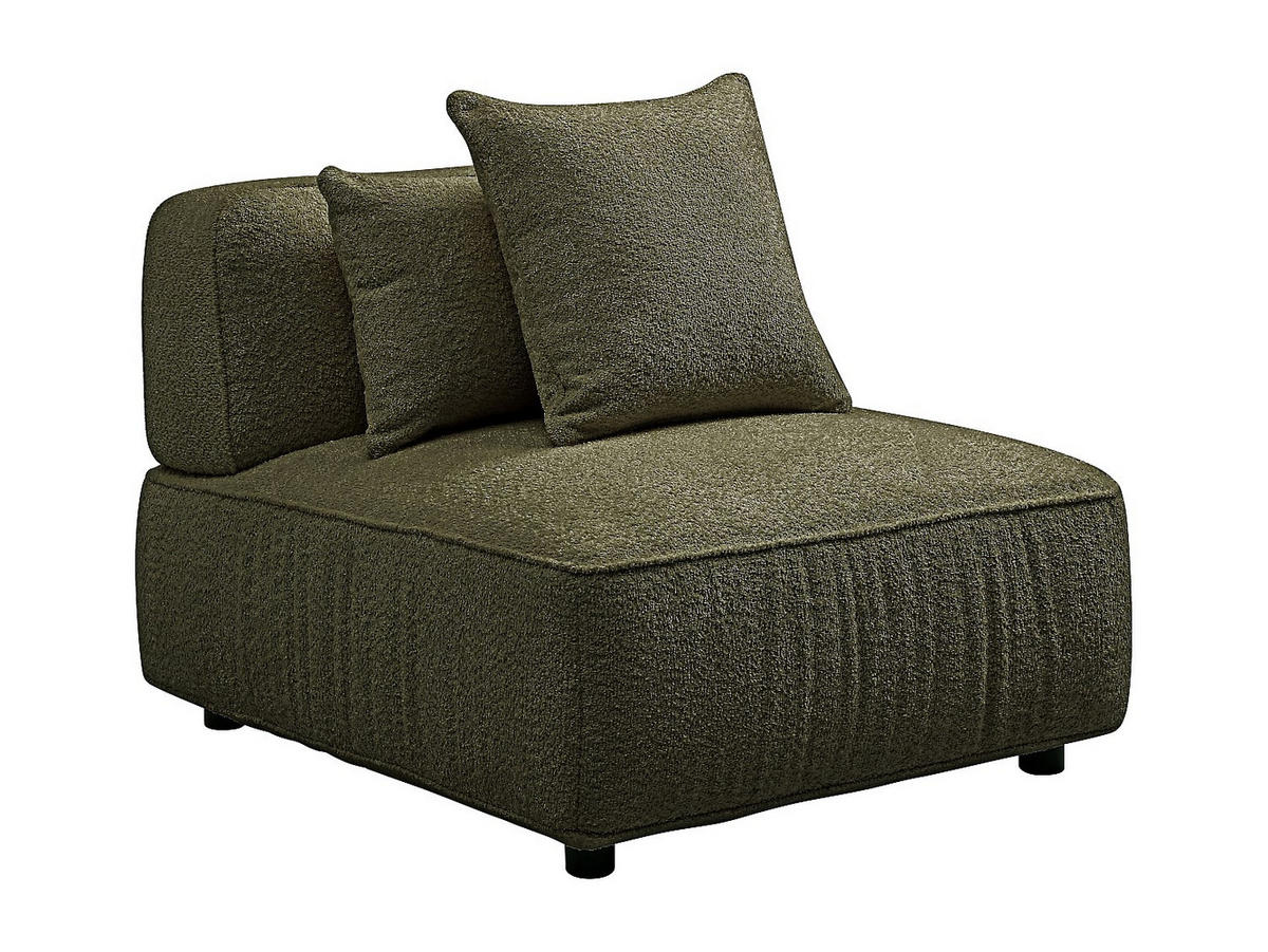 SESSEL mit gerader Rückenlehne - 1 Person - stoff - khaki Lelaco - Schlammfarben, Textil (91/74/105cm) - Vente-Unique