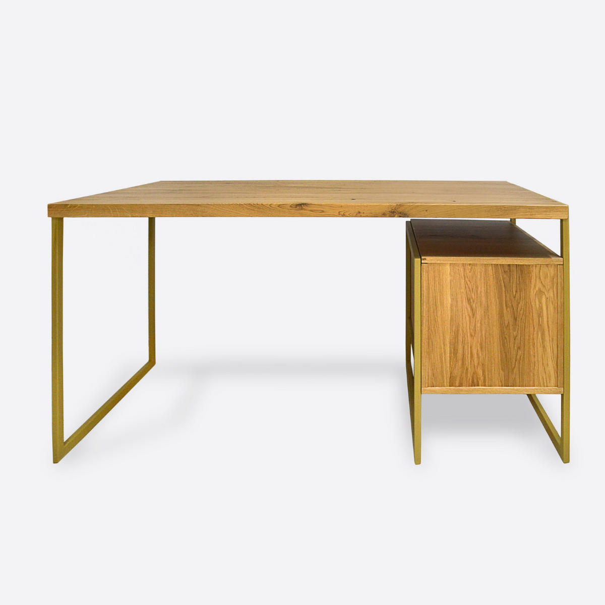 HOLZSCHREIBTISCH mit Metallbeinen fürs Büro GERDA - Eichefarben, Holz (60/150/75cm) - Rawood Furniture